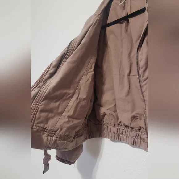 Free people, Flight line bomber light pink/ mauve jacket, size S - Picture 5 of 9